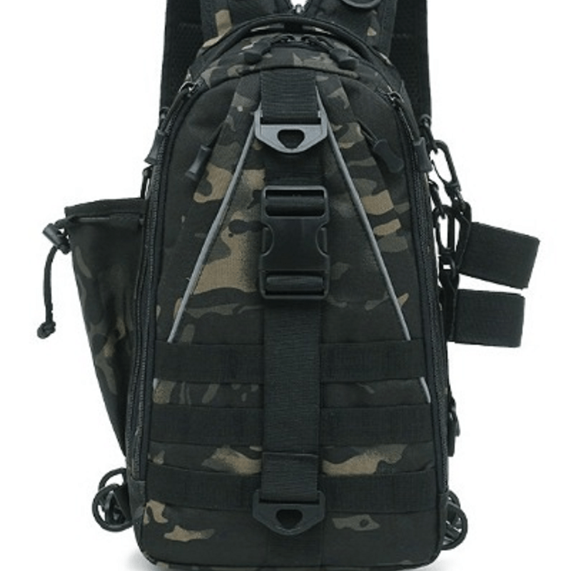 Fishing Backpack with Rod Holder Tackle Box Bag