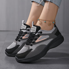 Women's Block Knit Athletic Sneakers Lightweight Mesh Shoes