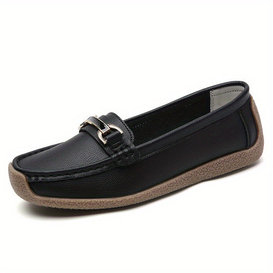 Women's Metal Decor Loafers Slip On Shoes Walking Shoes