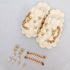 10pcs Golden Shoe Accessories Set