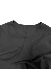 Women's Plus Solid V Neck Top & Wide Leg Pants 2 Piece Set
