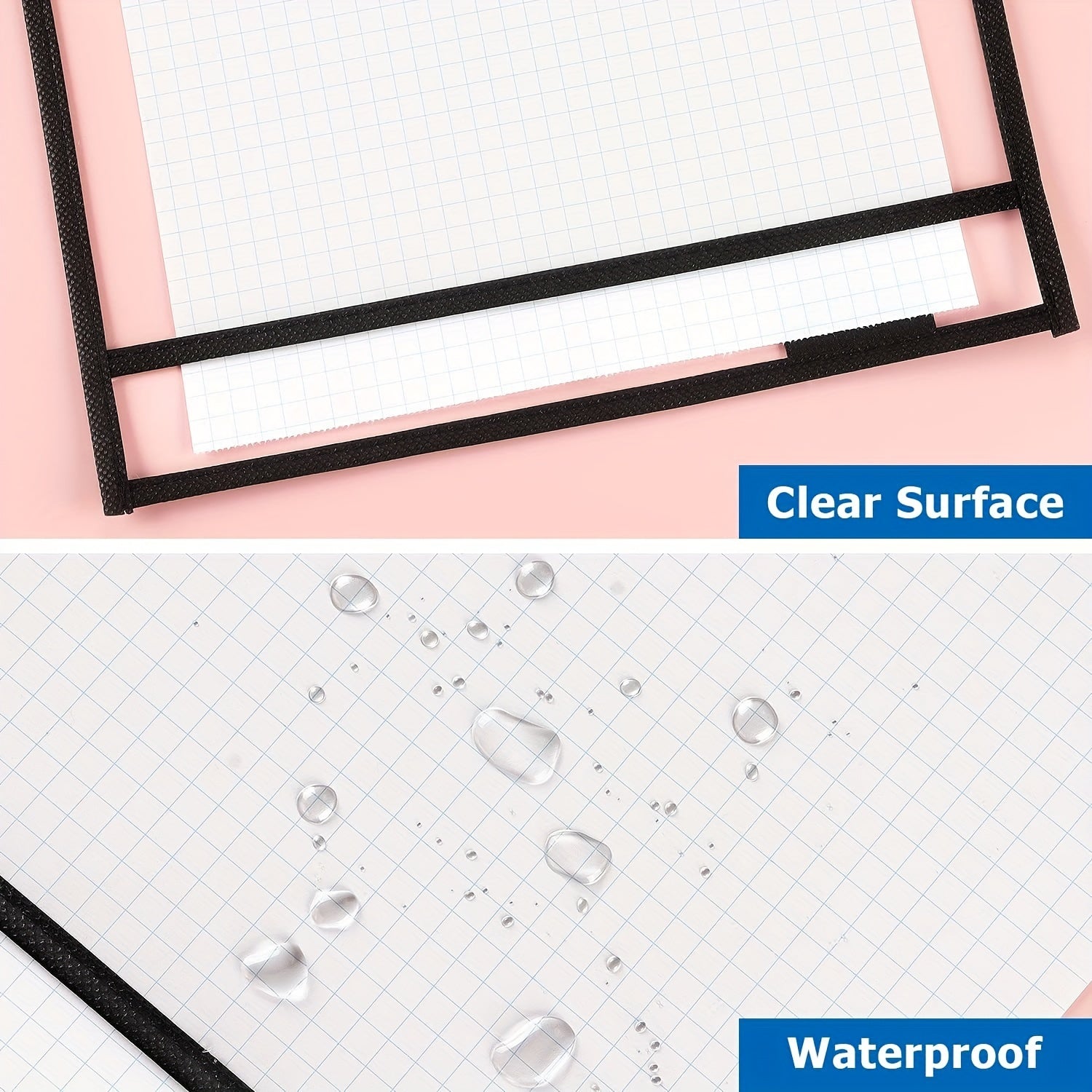 Dry Erase Pockets Plastic Sleeve Reusable Sheet Protectors Ticket Holders