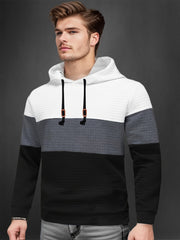 Block Hoodie Men's Casual Pullover Hooded Sweatshirt