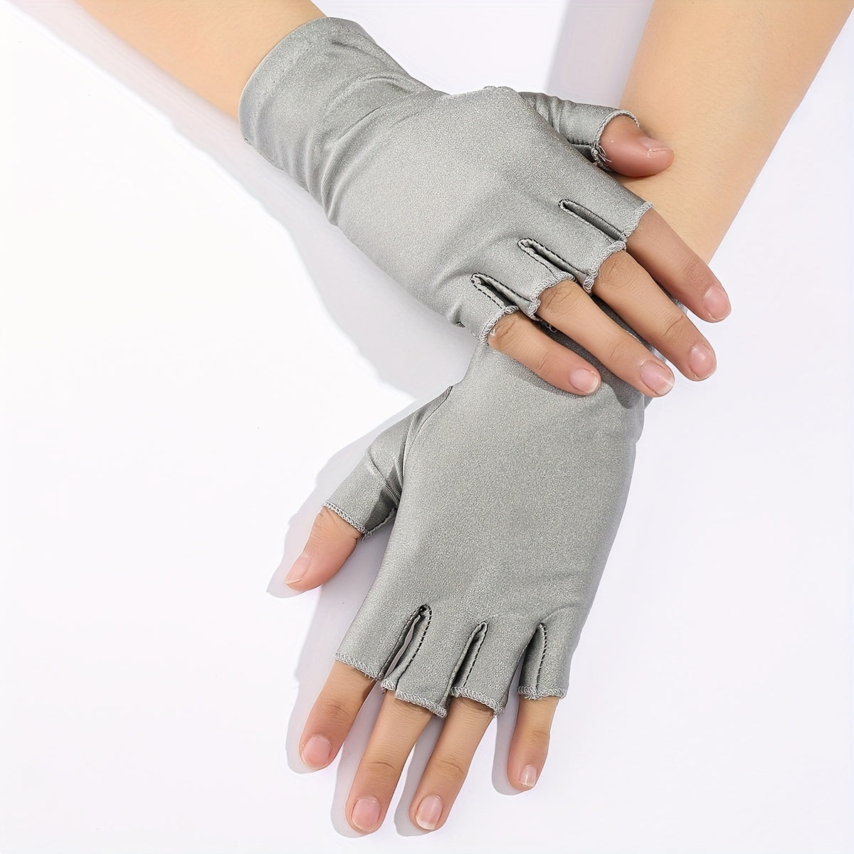2 Pairs Fingerless Short Gloves Unisex Cycling UV Protection Touch Gl