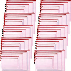 50pcs Mesh Zipper Pouch Waterproof Storage Bags 5 Sizes Travel Pouch