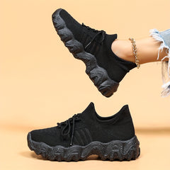 Women's Breathable Chunky Sneakers Lace Up Outdoor Shoes
