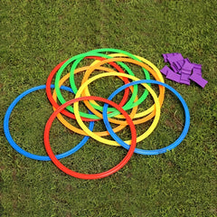 Hopscotch Ring Set 10 Hoops 10 Connectors Agility Circles for Trainers