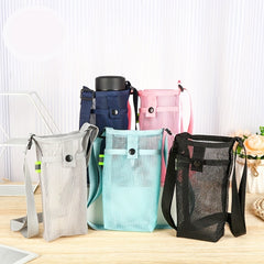 Water Bottle Holder Bag with Adjustable Shoulder Strap for Outdoor Activities