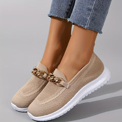 Metal Chain Decor Casual Slip On Sneakers for Women