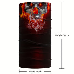 Burning Bones Pattern Neck Gaiter Bandana UV Protection