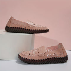 Women's Hollow Out Slip On Embroidered Shoes Lightweight Outdoor Shoes