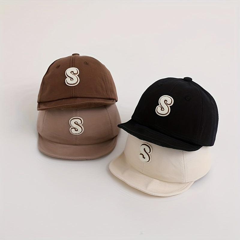 Kids Autumn Baseball Cap with Letter Embroidery