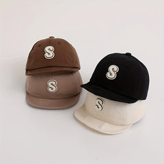 Kids Autumn Baseball Cap with Letter Embroidery