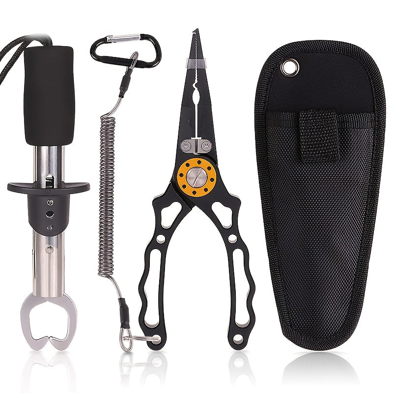 Aluminum Multifunct. Fishing Pliers Slip Resistant Grip