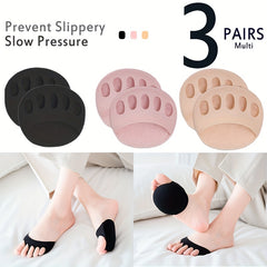 3pairs Anti-slip Breathable Thickened Forefoot Insoles Half Foot Pads