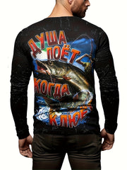 Fish 3D Print Men's Long Sleeve T-Shirt for Autumn