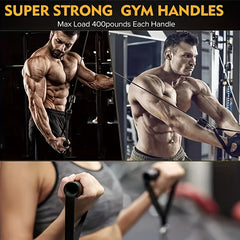 Resistance Band Set with Rubber Handles for Yoga Strength Training