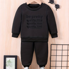 Baby Inspirational Letter Print Outfit BE PRETTY STRONG & BRAVE & KIND