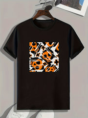 Skull Pattern Print Men's Comfy Sports T-shirt