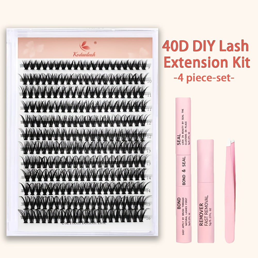 240pcs Cluster Lash Extensions Kit D Curling False Eyelashes Kit