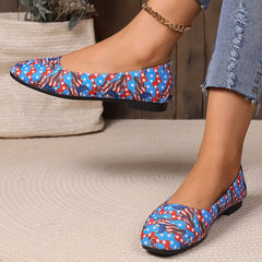 Women's Egle Flag Flats Slip On Shoes for 4th of July