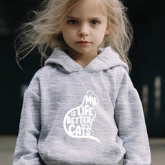 Cat & Letter Print Girls Outfits for Sports Spring Fall