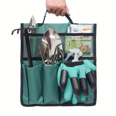 Canvas Garden Tool Storage Bag with Tent Peg Storage