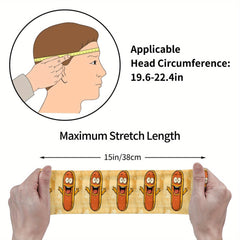 Fun Hot Dog & Burger Sports Headband Sweat Wicking Stretchy Polyester