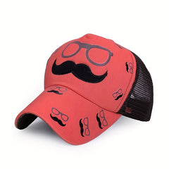 Embroidered Beard Multicolor Baseball Cap Summer Net Cap