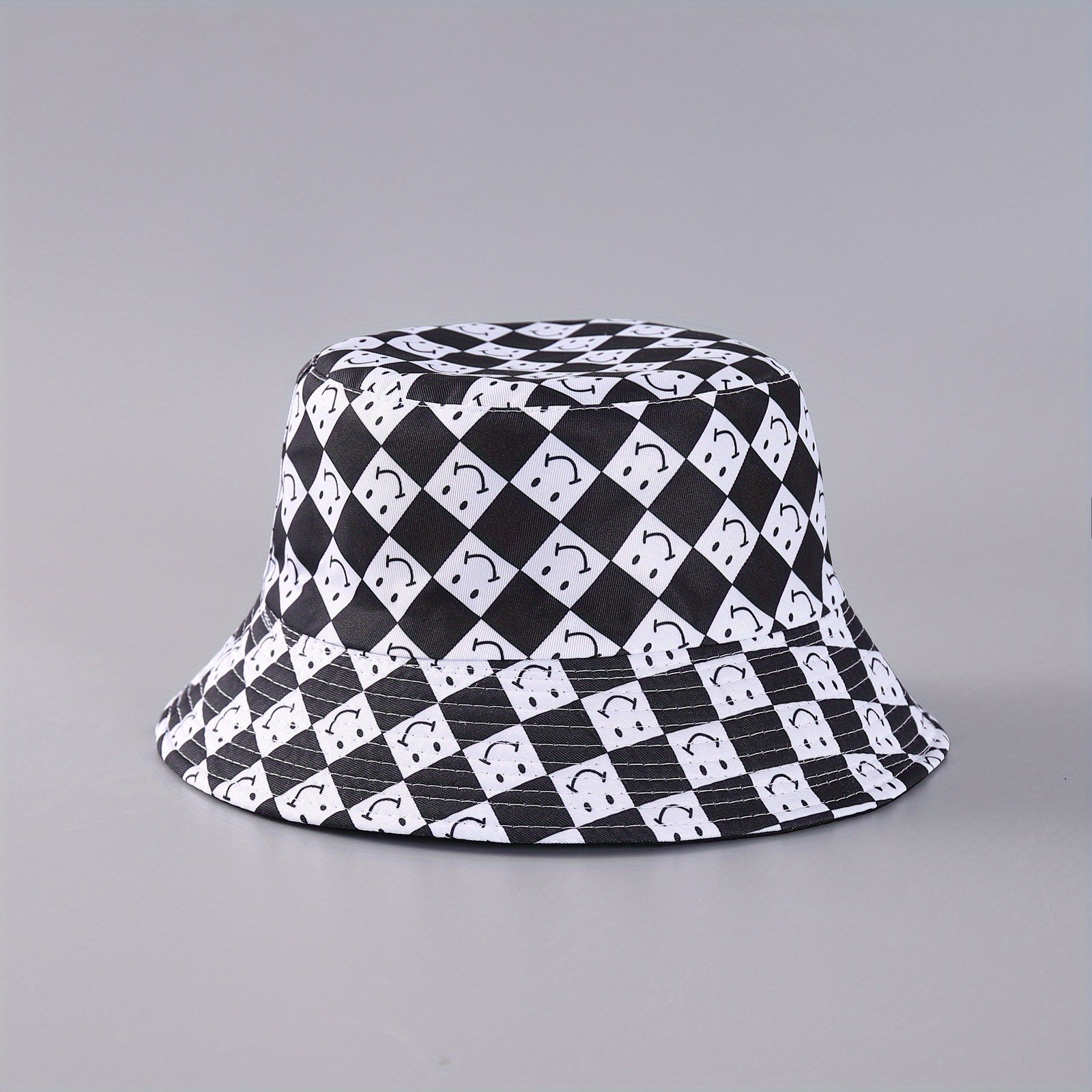 Smiling Bucket Hat Reversible Lightweight Sunscreen Fisherman Cap