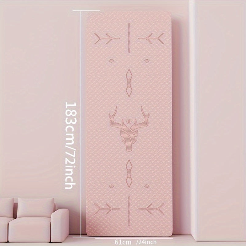 Non-slip Fitness Mat 6.0ft Yoga Mat with Posture Line