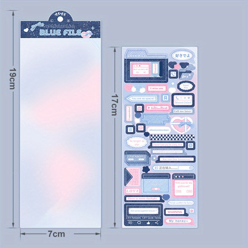 Y2K Cowboy Frame Sweet Style Stickers Star Love Border Movie Camera Dialogue
