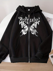 Women's Halloween Butterfly Sweatshirt Long Sleeve Hoodie