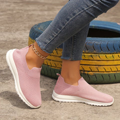 Women's Breathable Knit Sneakers Lightweight Slip On Shoes
