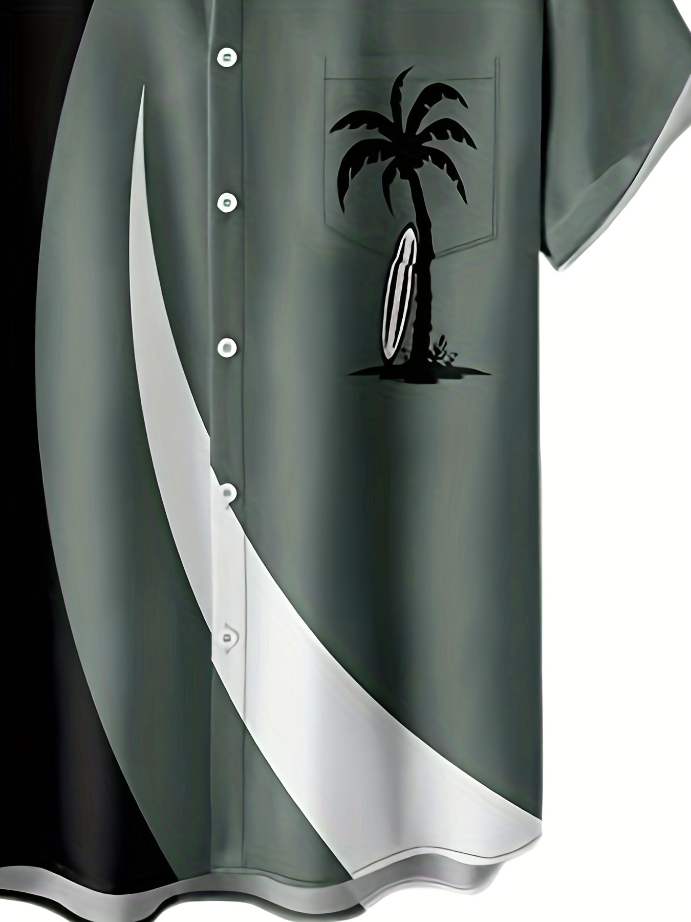 Men's Hawaiian Palm Tree Graphic Shirt Short Sleeves
