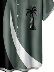 Men's Hawaiian Palm Tree Graphic Shirt Short Sleeves