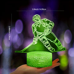 Hockey Player 3D Night Light 16 Colors Remote Control Room Decor