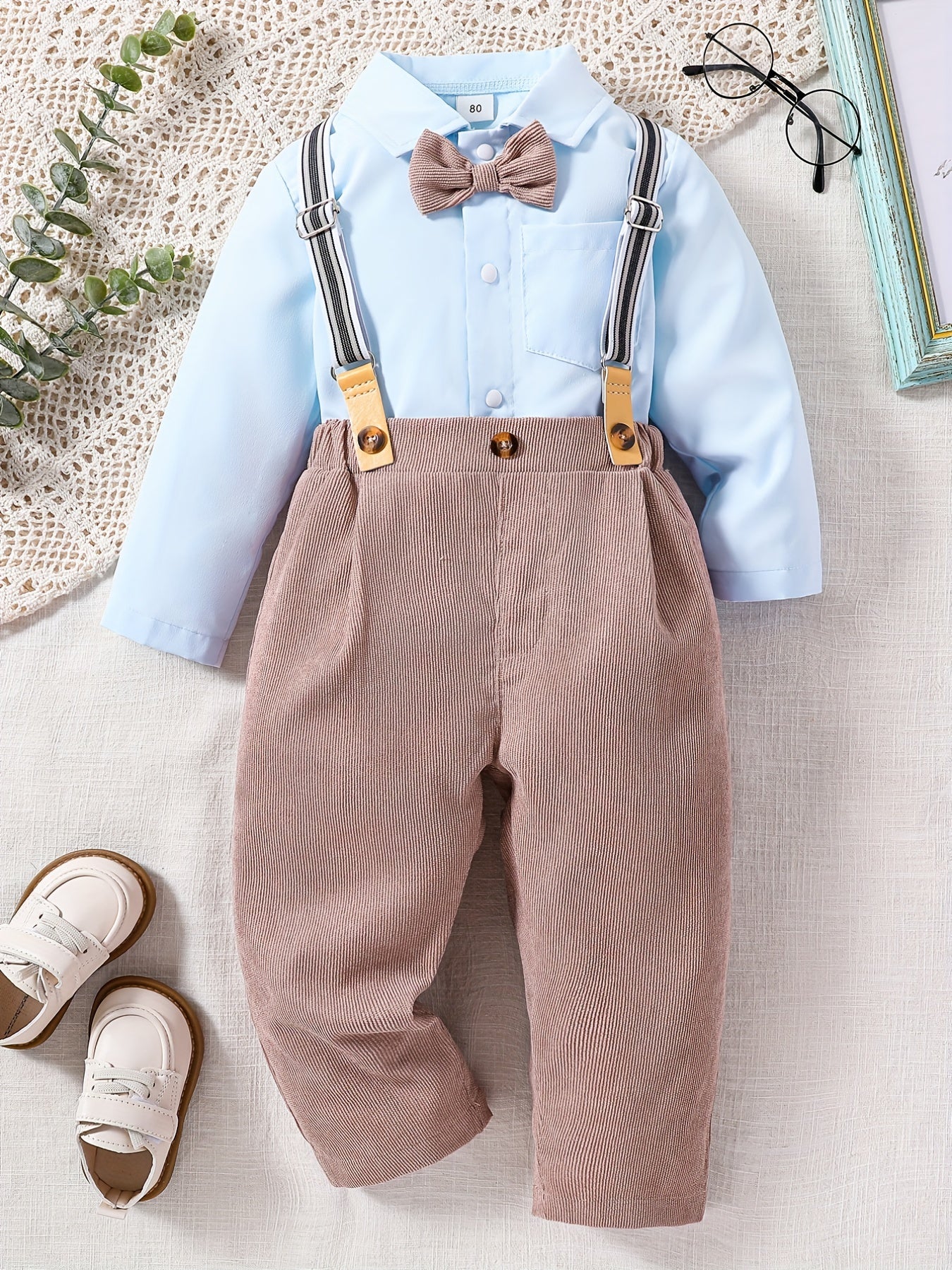 Toddler Boys Long Sleeve Shirt Pants Gentleman Dress Suit Outfit