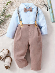 Toddler Boys Long Sleeve Shirt Pants Gentleman Dress Suit Outfit
