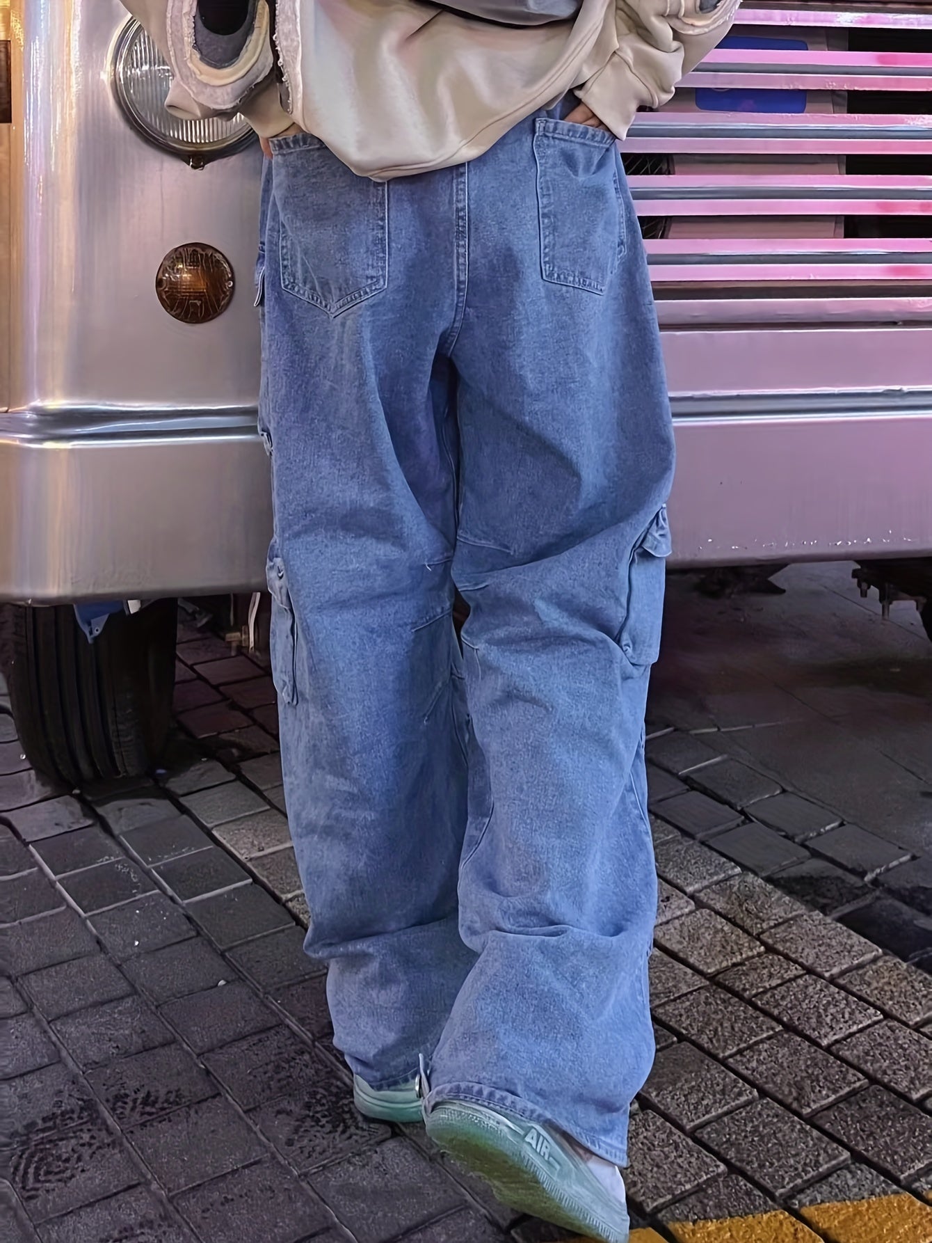 Men s Wide Leg Flap Pocket Trousers