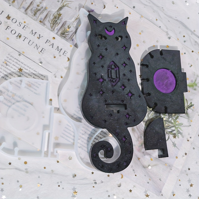 Cat Totem Wall Hanging Silicone Mold Halloween Wall Candle Holder