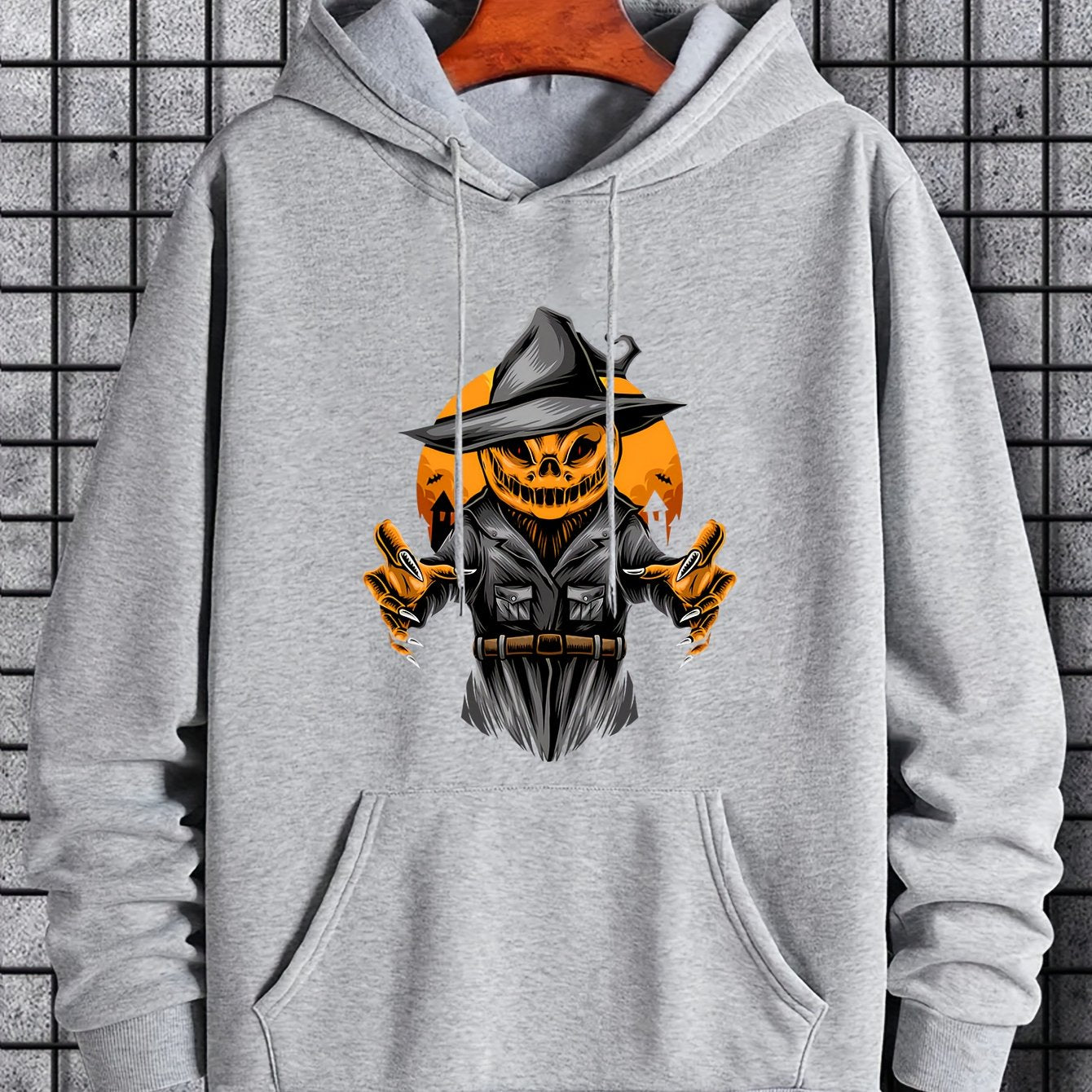 Men's Halloween Pumpkin Devil Hoodie Stylish & Stretchy
