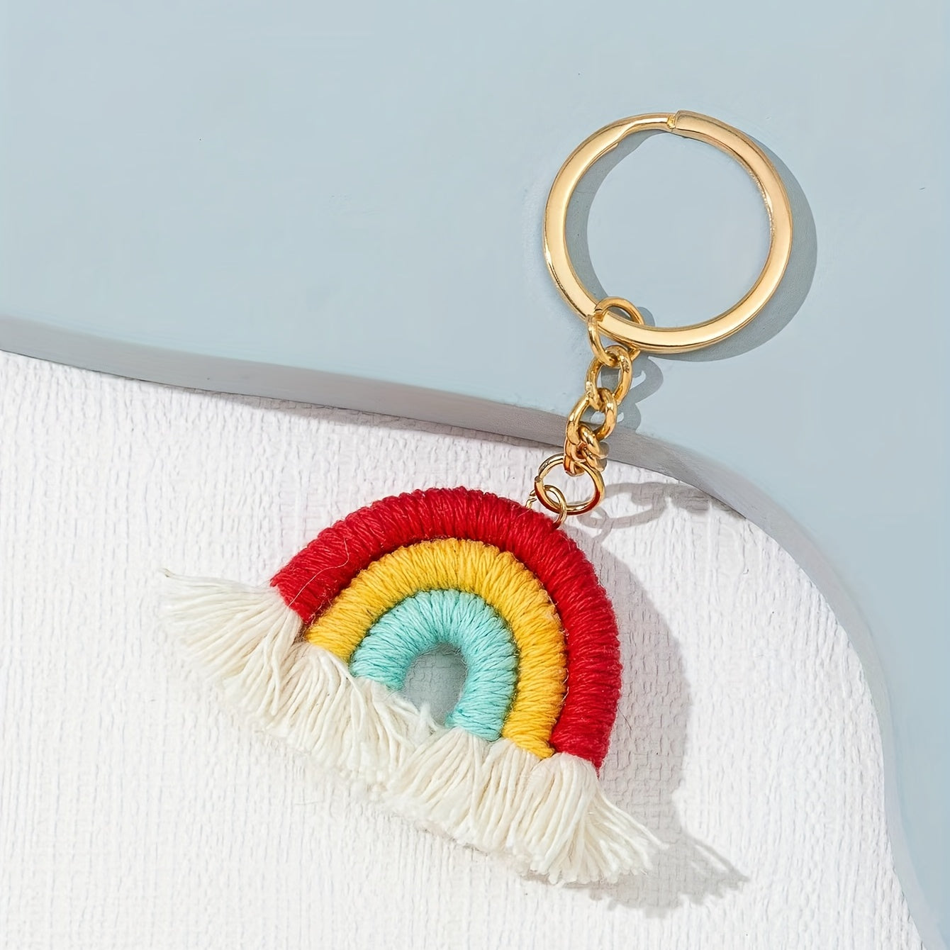 Boho Rainbow Keychain Vintage Car Keyring Bag Purse Charm