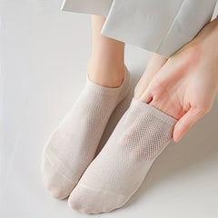 10 Pairs Mesh Ribbed Short Socks for Women