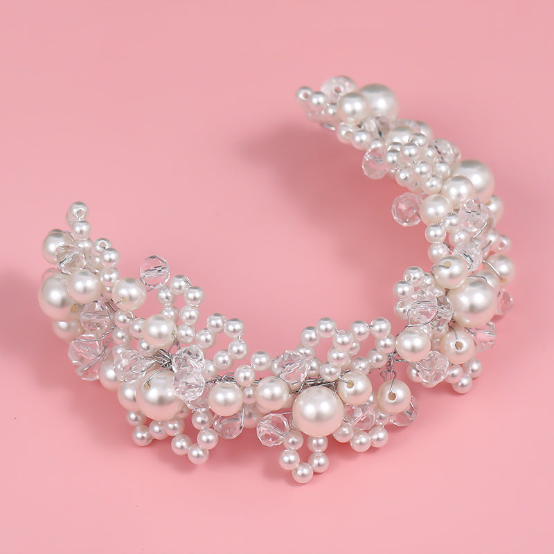 Faux Pearl Beads Headband Bridal Head Piece Wedding Hair Accessories