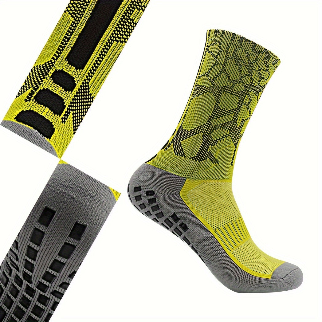 4 Pairs Non Slip Soccer Socks for Sports Running Football Crew Socks