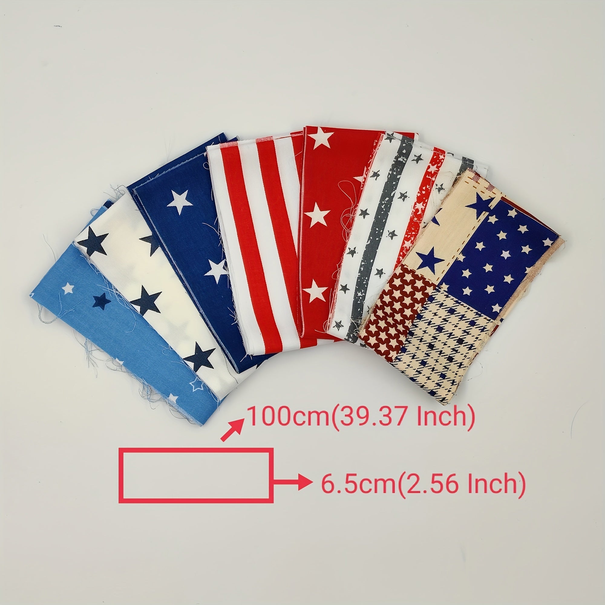7pcs National Flag Cotton Fabric Bundle DIY Patchwork