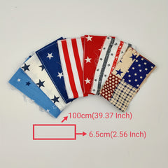 7pcs National Flag Cotton Fabric Bundle DIY Patchwork