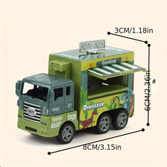 1pc Alloy Car Model Cartoon Cake Fast Food Car Dinosaur Pattern