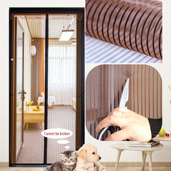 Magnetic Screen Door Self-Sealing Mesh Partition Coffee Gray